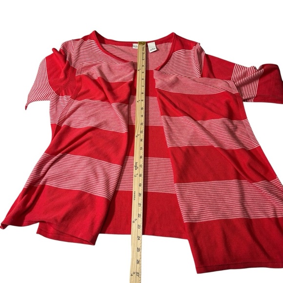 Kim Rogers Open Front Cardigan Size XL Striped Waterfall Casual - Picture 14 of 16